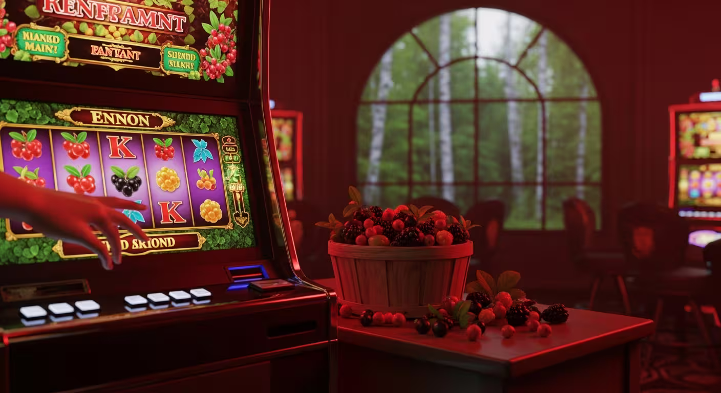Finnish berry picking and Redbetz mobile casinos in the summer forest